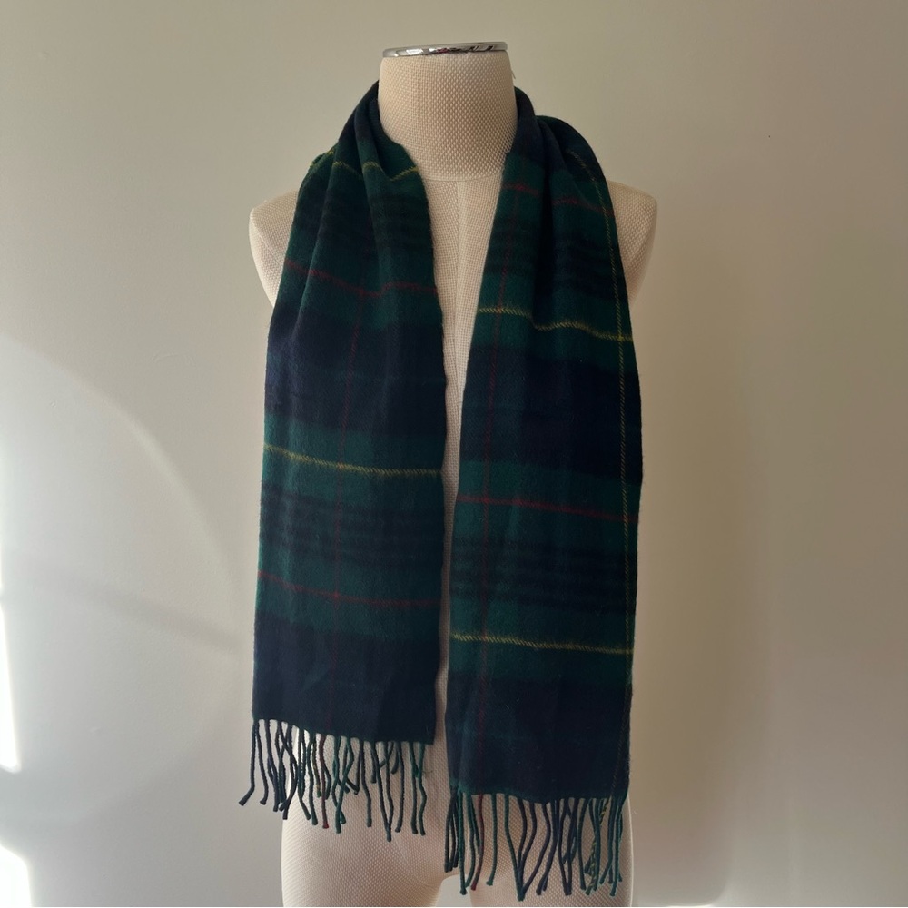 Scottish Wool Scarf Green Plaid